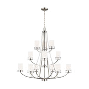 Robie 12-Light Chandelier in Brushed Nickel