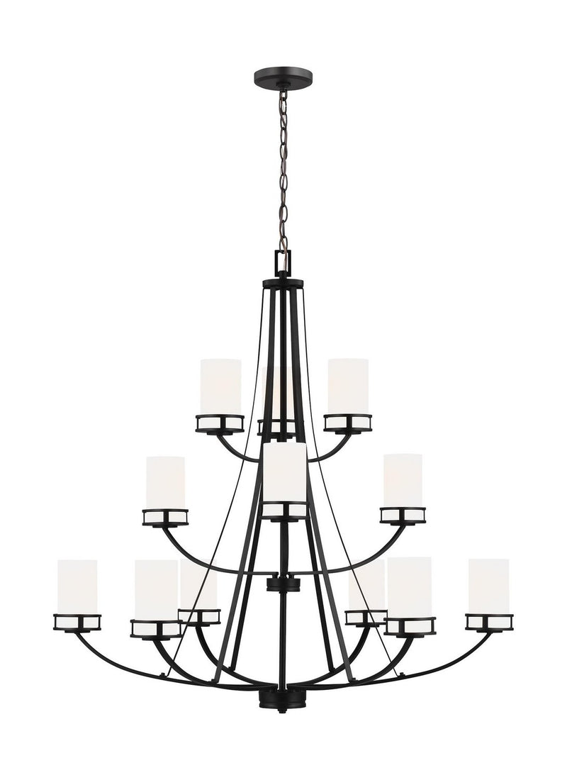 Robie 12-Light Chandelier in Midnight Black
