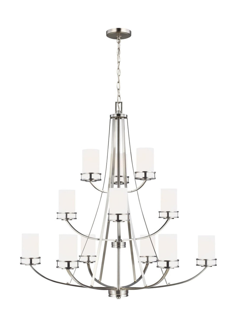 Robie 12-Light Chandelier in Brushed Nickel