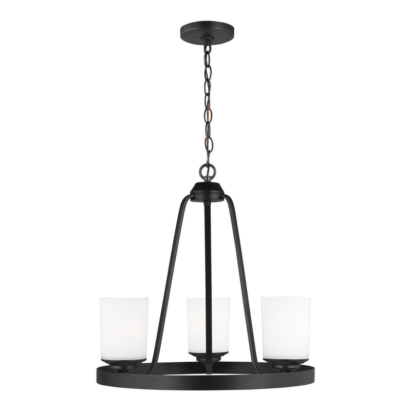Kemal 3-Light Chandelier in Midnight Black