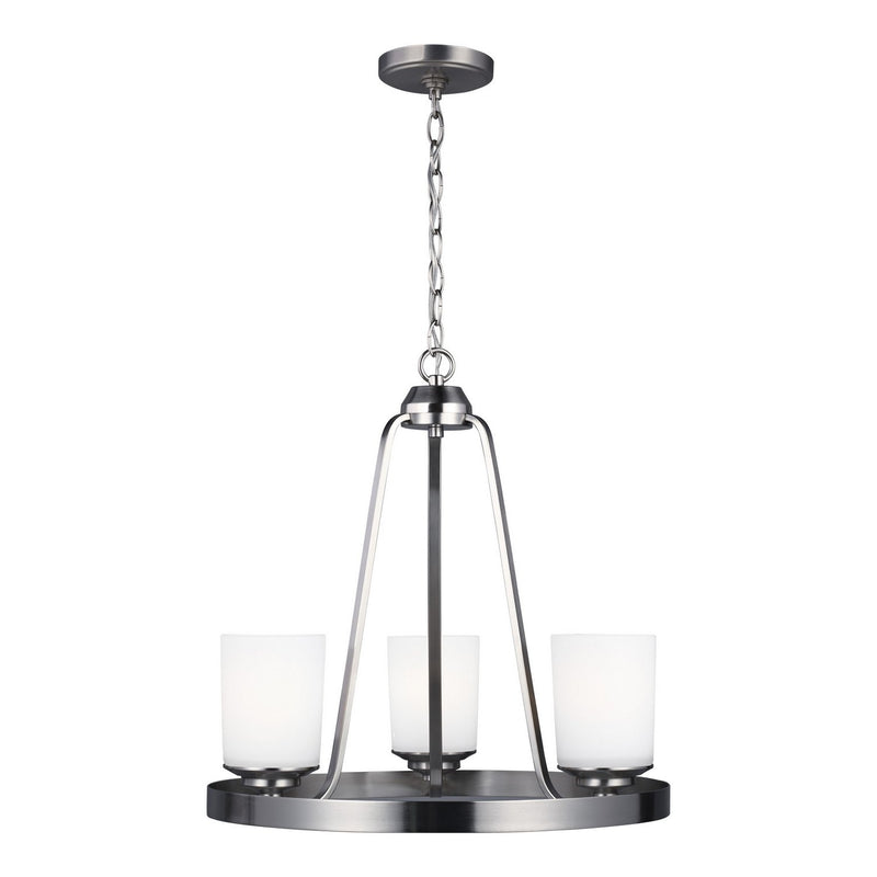 Kemal 3-Light Chandelier in Brushed Nickel