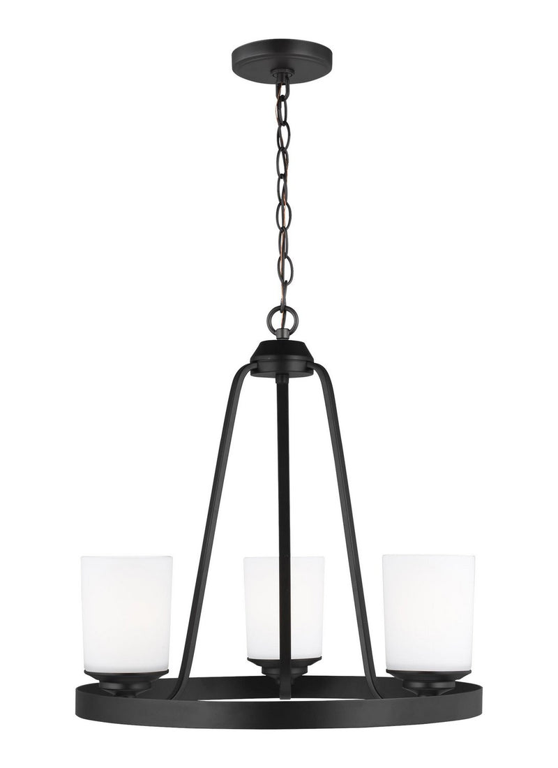 Kemal 3-Light Chandelier in Midnight Black