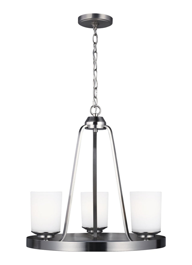 Kemal 3-Light Chandelier in Brushed Nickel