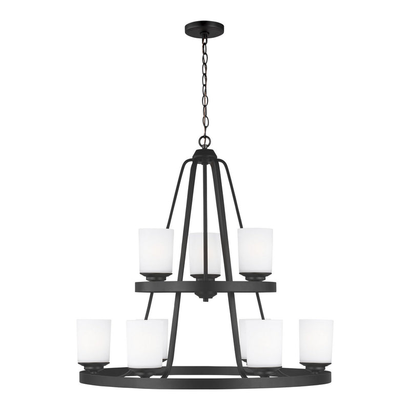 Kemal 9-Light Chandelier in Midnight Black