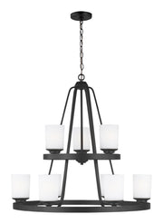 Kemal 9-Light Chandelier in Midnight Black