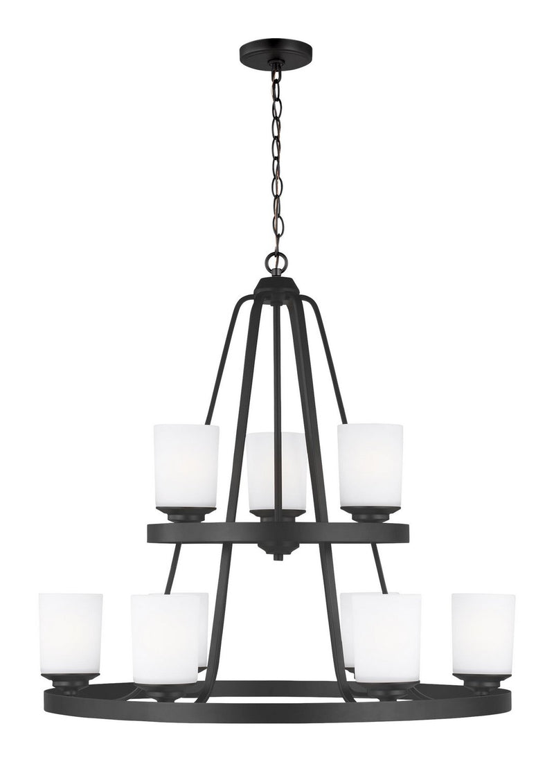 Kemal 9-Light Chandelier in Midnight Black