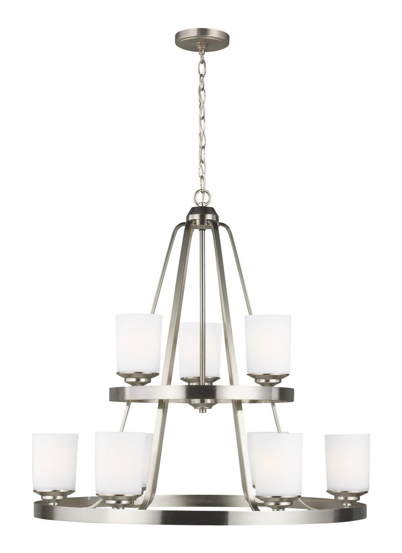 Kemal 9-Light Chandelier in Brushed Nickel