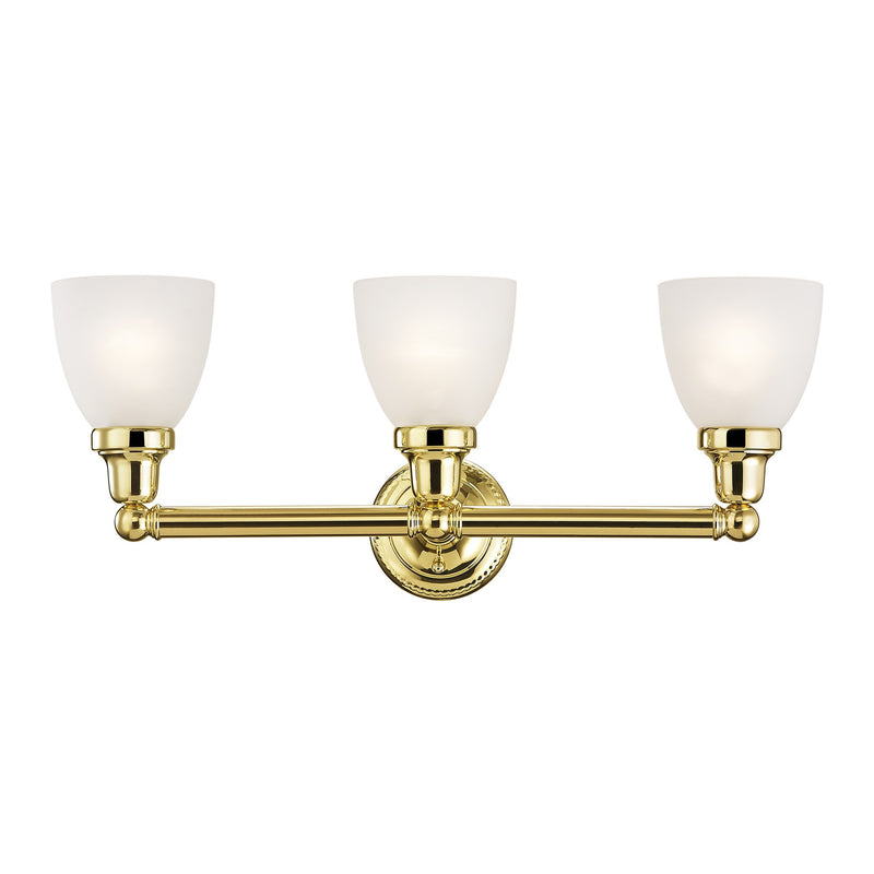 Classic 3-Light Bath Vanity Light in Polished Brass