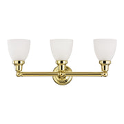 Classic 3-Light Bath Vanity Light in Polished Brass