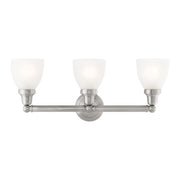 Classic 3-Light Bath Vanity Light in Brushed Nickel
