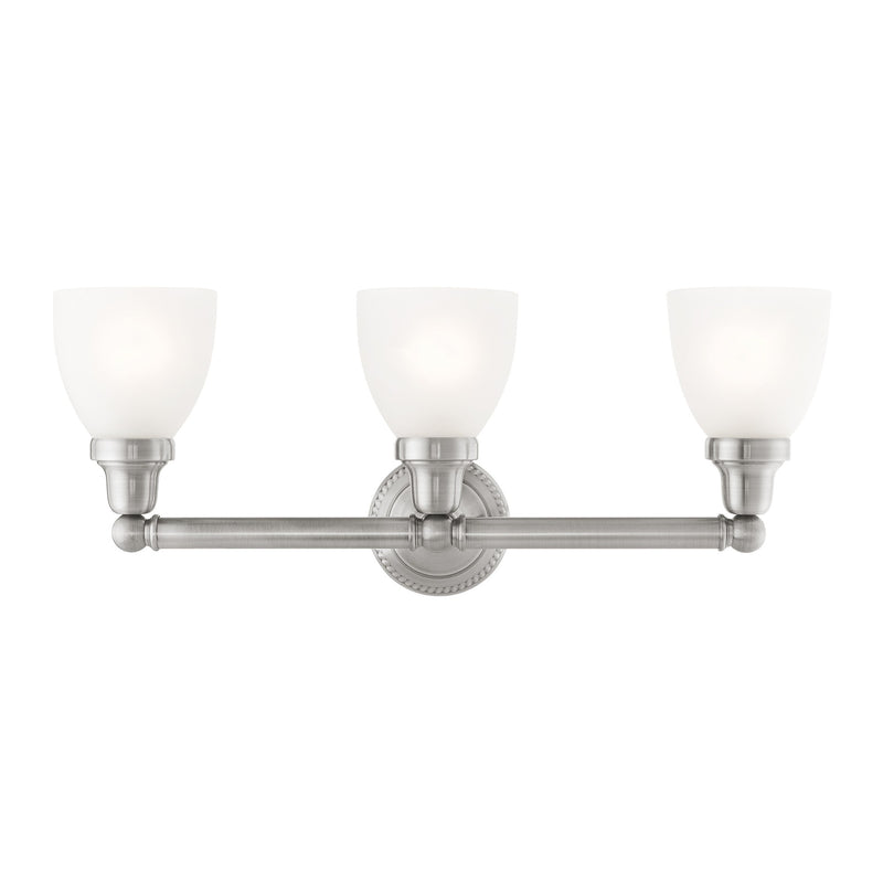 Classic 3-Light Bath Vanity Light in Brushed Nickel