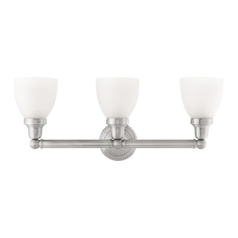 Classic 3-Light Bath Vanity Light in Brushed Nickel