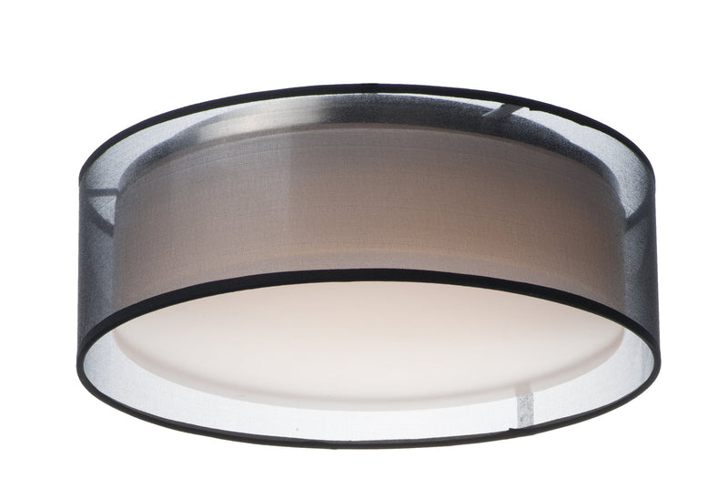 Prime 16" LED Flush Mount (120-277 Volt) in Black Organza