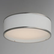 Prime 16" White Linen LED Flush Mount (120-277 Volt) in Satin Nickel