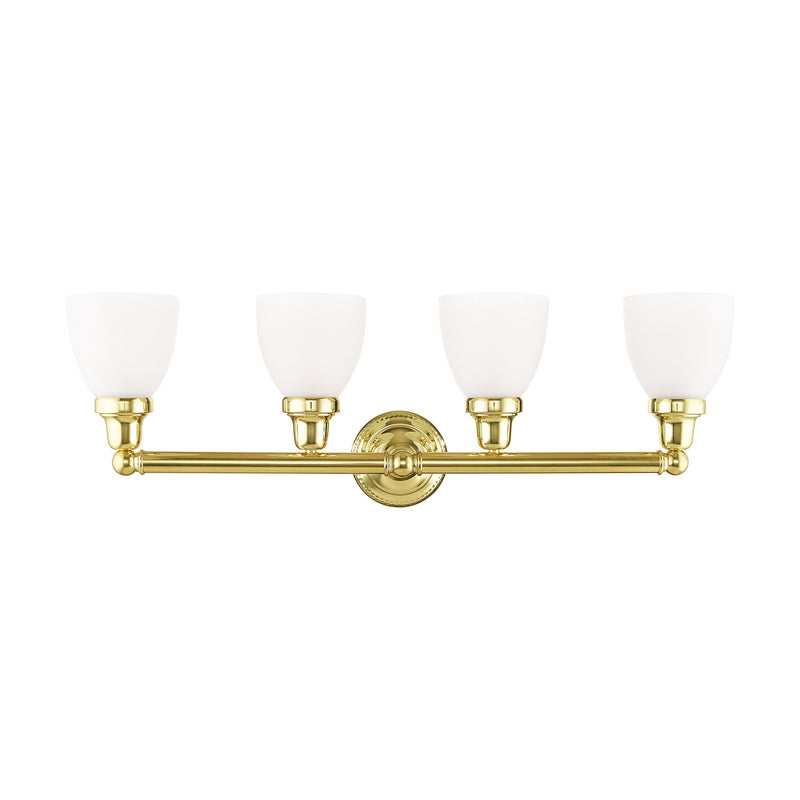 Classic 4-Light Bath Vanity Light in Polished Brass