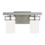 Robie 2-Light Bath Vanity Light in Brushed Nickel