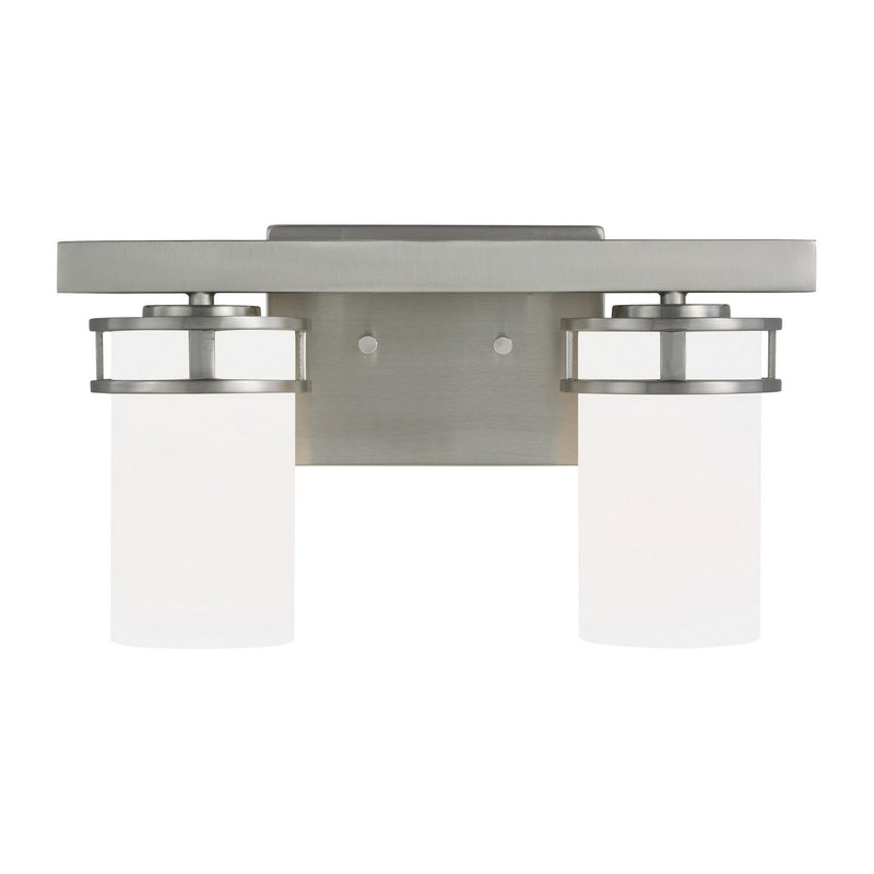 Robie 2-Light Bath Vanity Light in Brushed Nickel