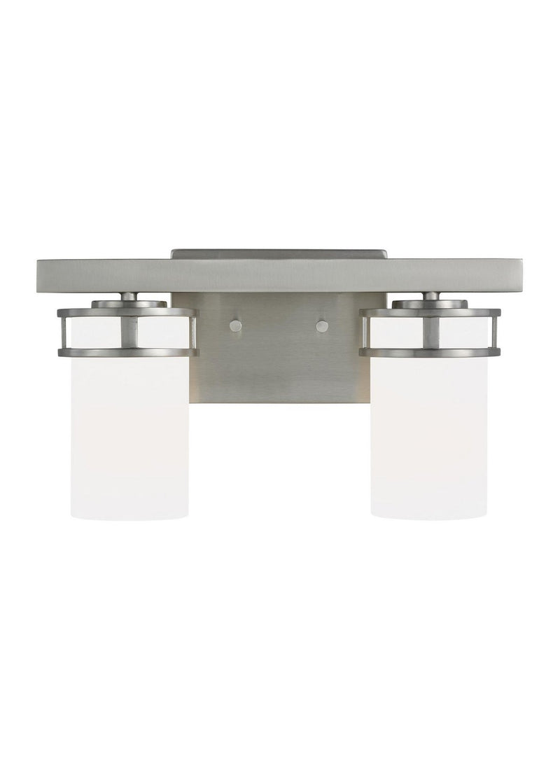 Robie 2-Light Bath Vanity Light in Brushed Nickel