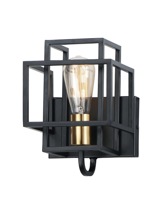 Liner 1 Light Wall Sconce in Black / Satin Brass