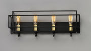 Liner 4 Light Bath Vanity Light in Black / Satin Brass