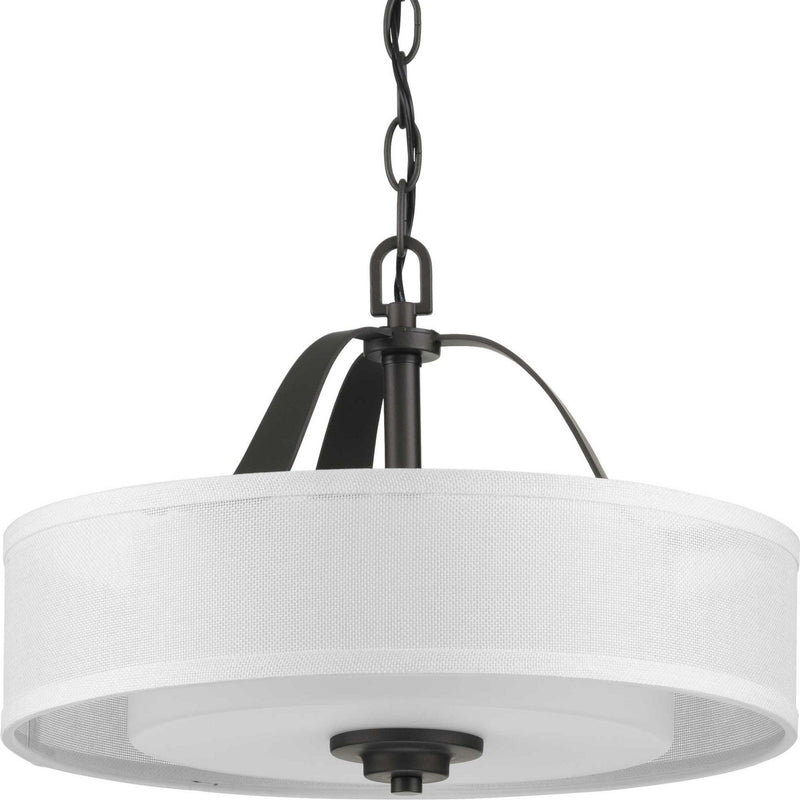 Kene Two Light Semi Flush Convertible in Graphite