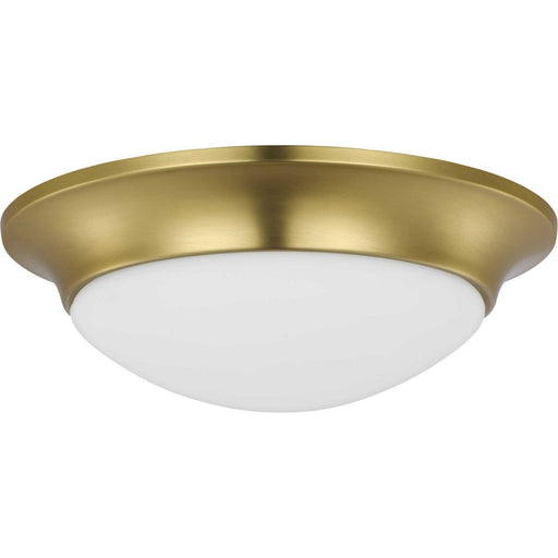 Etched Opal Dome Flush Mount in Satin Brass