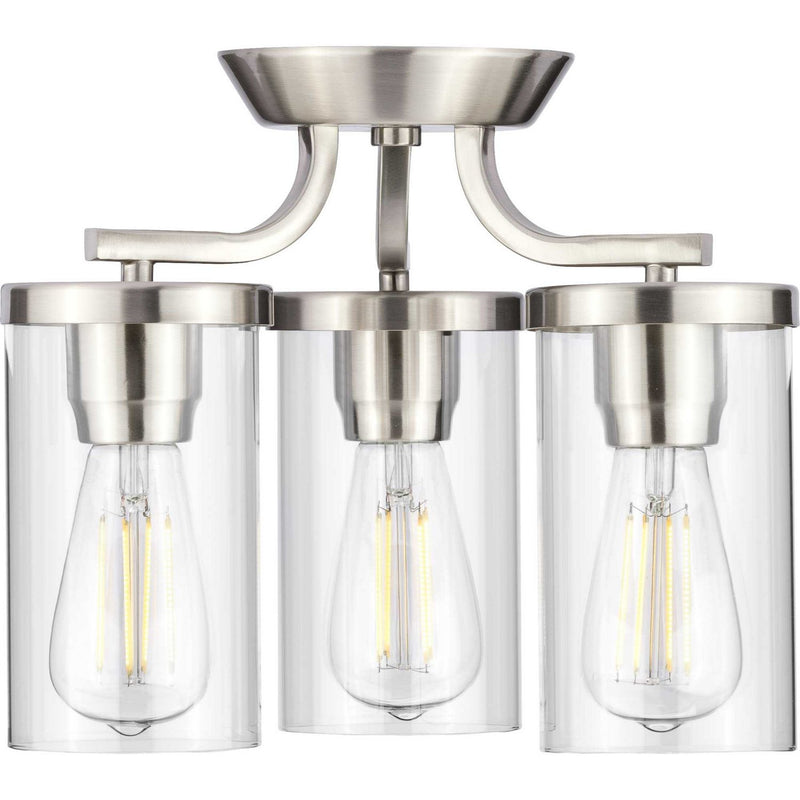 Lassiter 3-Light Semi-Flush Mount in Brushed Nickel