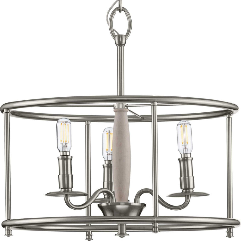 Durrell 3-Light Semi-Flush Mount in Brushed Nickel