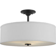 Inspire 3-Light Summer Linen Semi-Flush Mount in Graphite