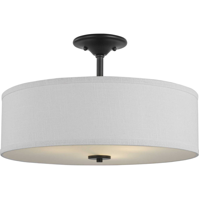Inspire 3-Light Summer Linen Semi-Flush Mount in Graphite