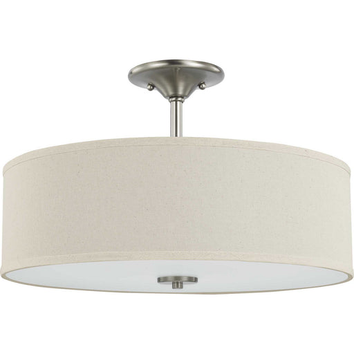 Inspire Three Light Semi Flush Mount in Brushed Nickel