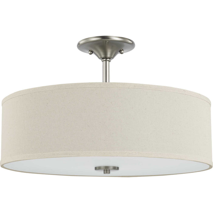 Inspire Three Light Semi Flush Mount in Brushed Nickel