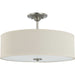Inspire Three Light Semi Flush Mount in Brushed Nickel