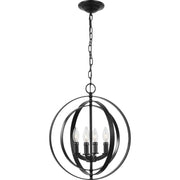 Equinox 4-Light Foyer Chandelier in Black