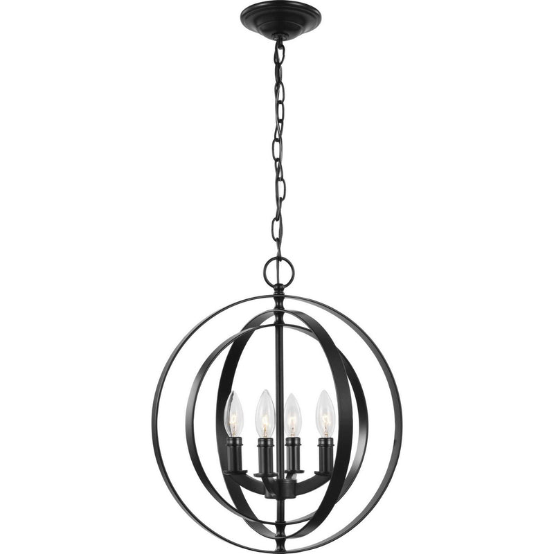 Equinox 4-Light Foyer Chandelier in Black