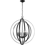 Equinox 6-Light Foyer Chandelier in Black