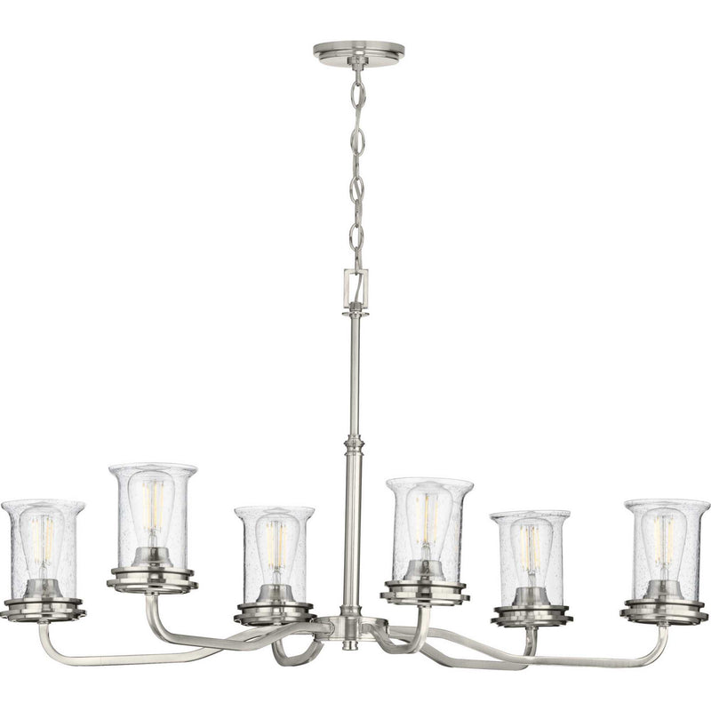 Winslett Six Light Chandelier in Brushed Nickel