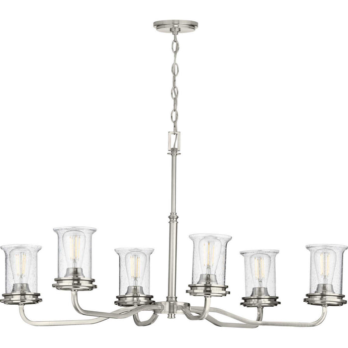 Winslett Six Light Chandelier in Brushed Nickel