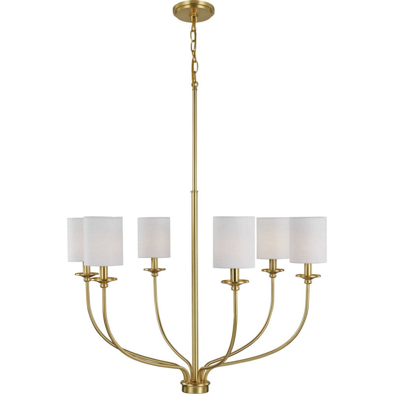 Bonita 6-Light Foyer Chandelier in Satin Brass