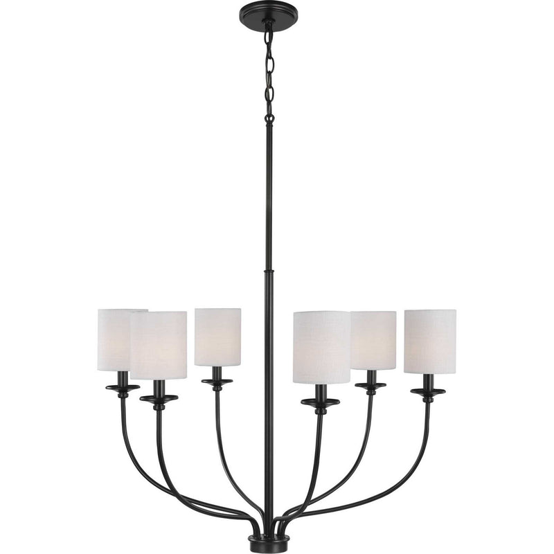Bonita Six Light Foyer Chandelier in Black