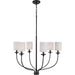 Bonita Six Light Foyer Chandelier in Black