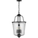 Bowman Four Light Foyer Pendant in Black