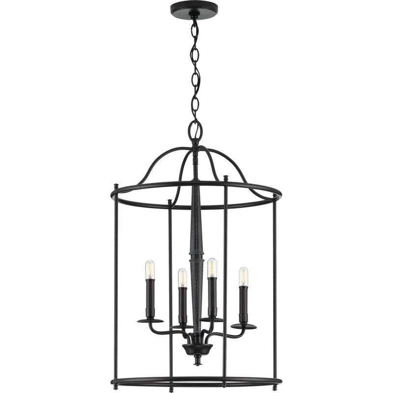 Durrell Four Light Foyer Pendant in Black