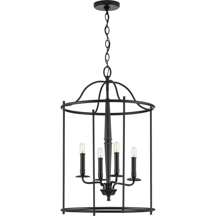 Durrell Four Light Foyer Pendant in Black