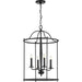 Durrell Four Light Foyer Pendant in Black