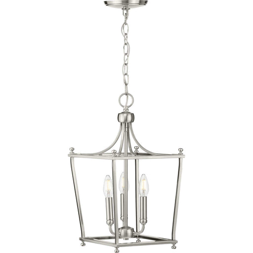 Parkhurst Three Light Foyer Pendant in Brushed Nickel
