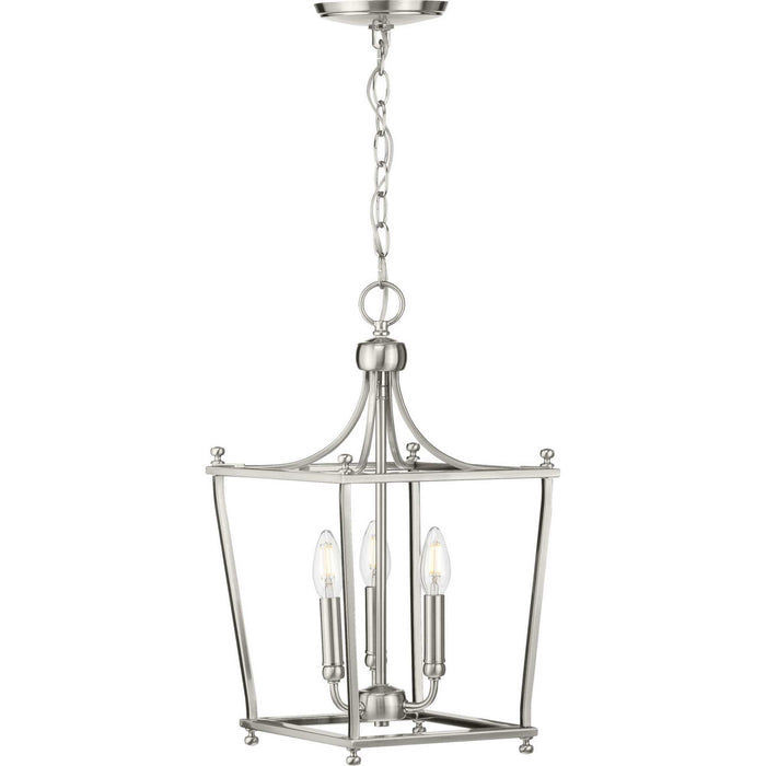 Parkhurst Three Light Foyer Pendant in Brushed Nickel