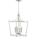 Parkhurst Four Light Foyer Pendant in Brushed Nickel