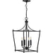 Parkhurst Four Light Foyer Pendant in Black