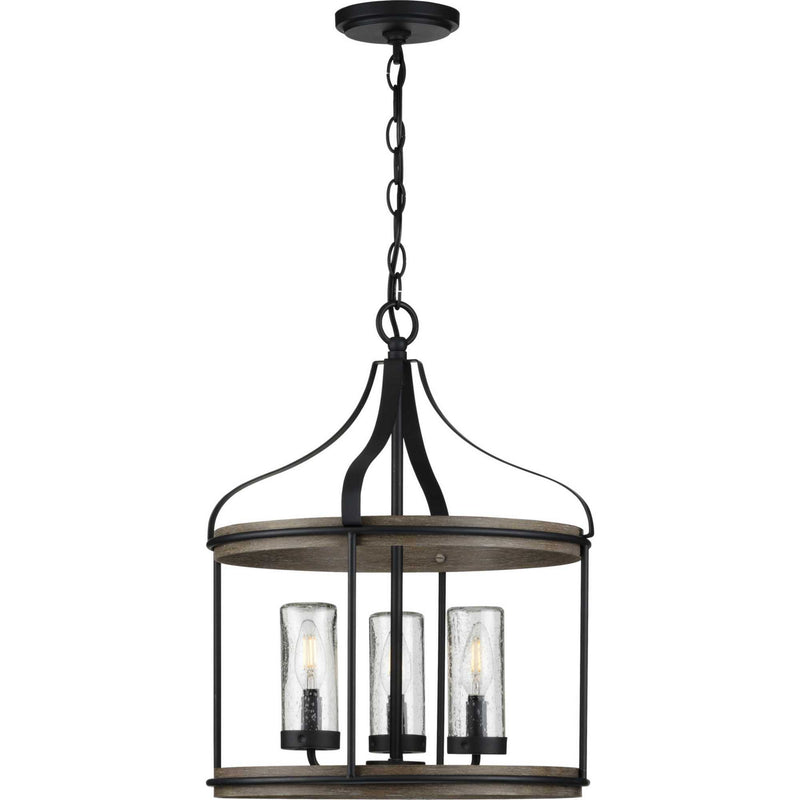Brenham Three Light Outdoor Pendant in Black